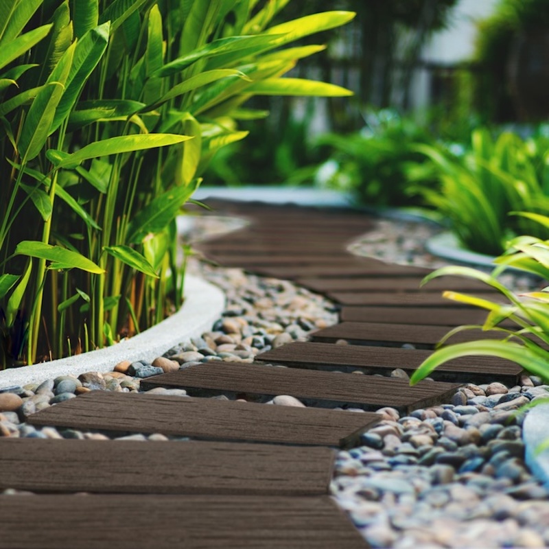 おしゃれな枕木風 ラバーステップ